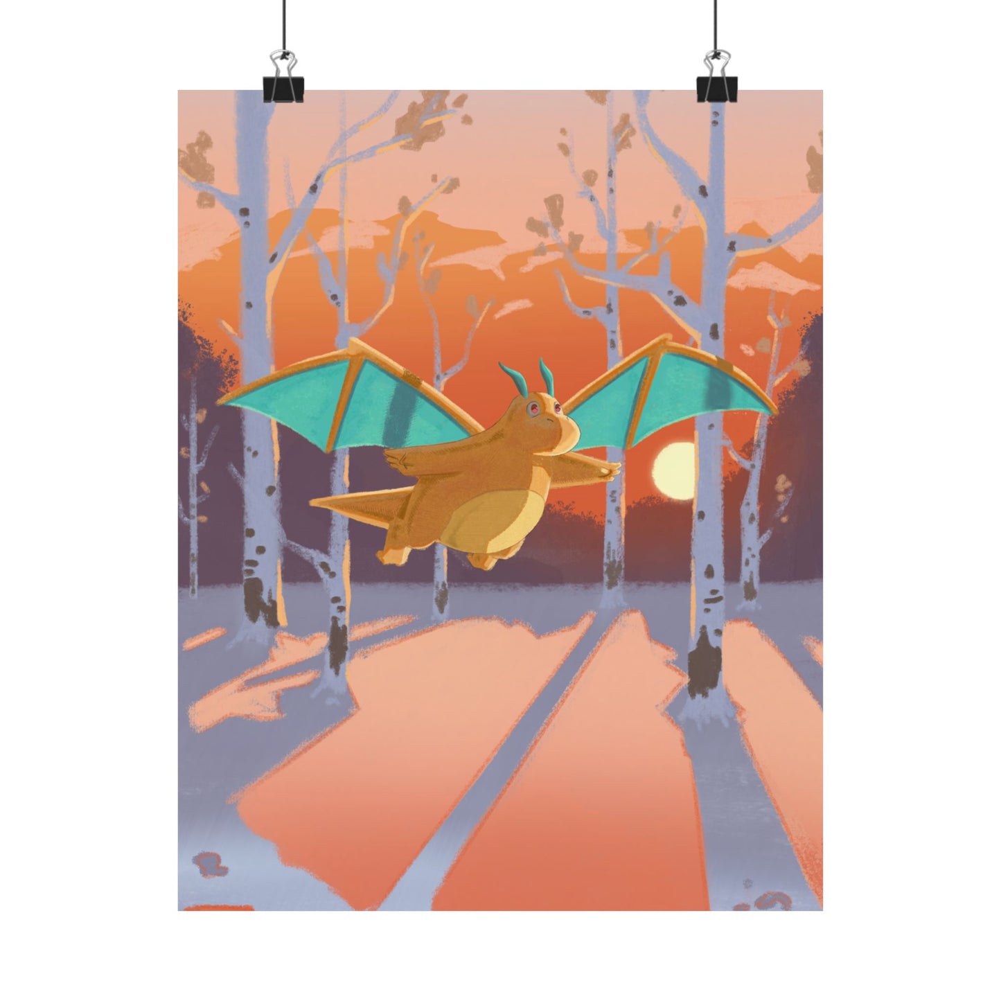 Sunset Forest Scene Poster