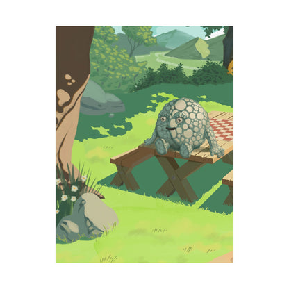 Whimsical Garden Stone Golem Poster