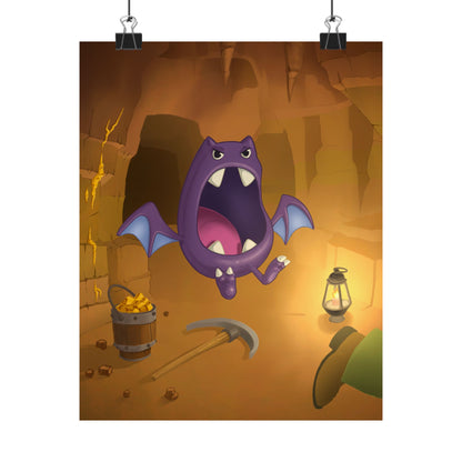 Cute Purple Bat Monster Poster