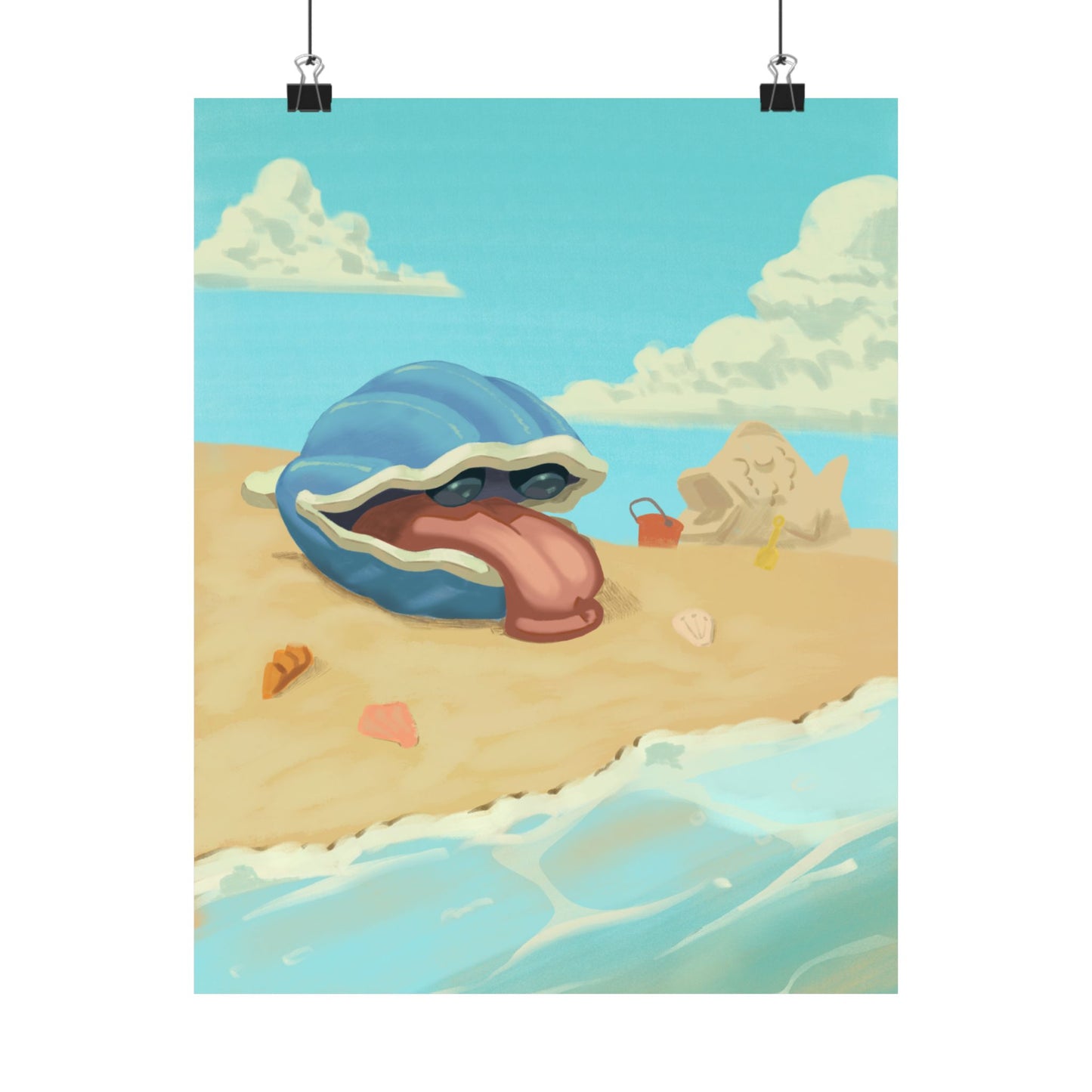 Beach Shell Monster Poster