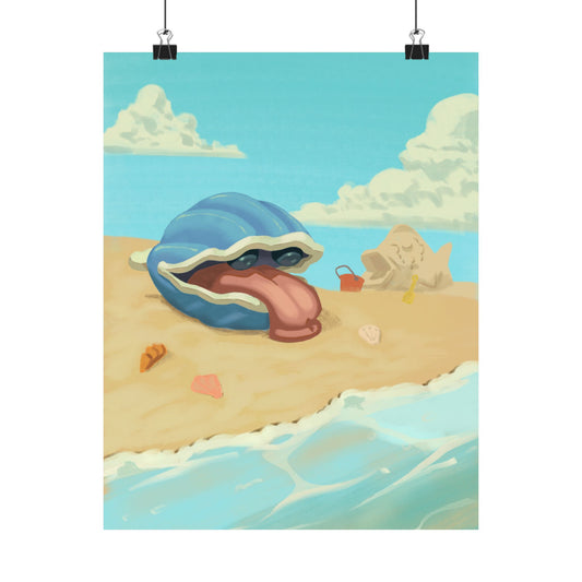 Beach Shell Monster Poster