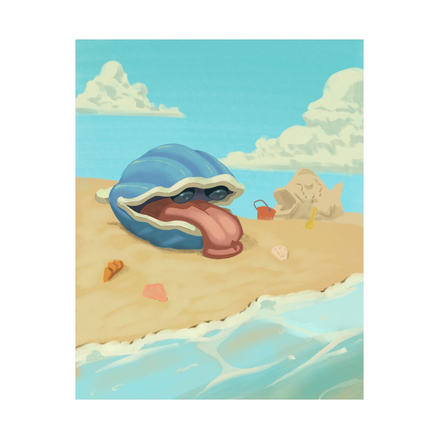 Beach Shell Monster Poster