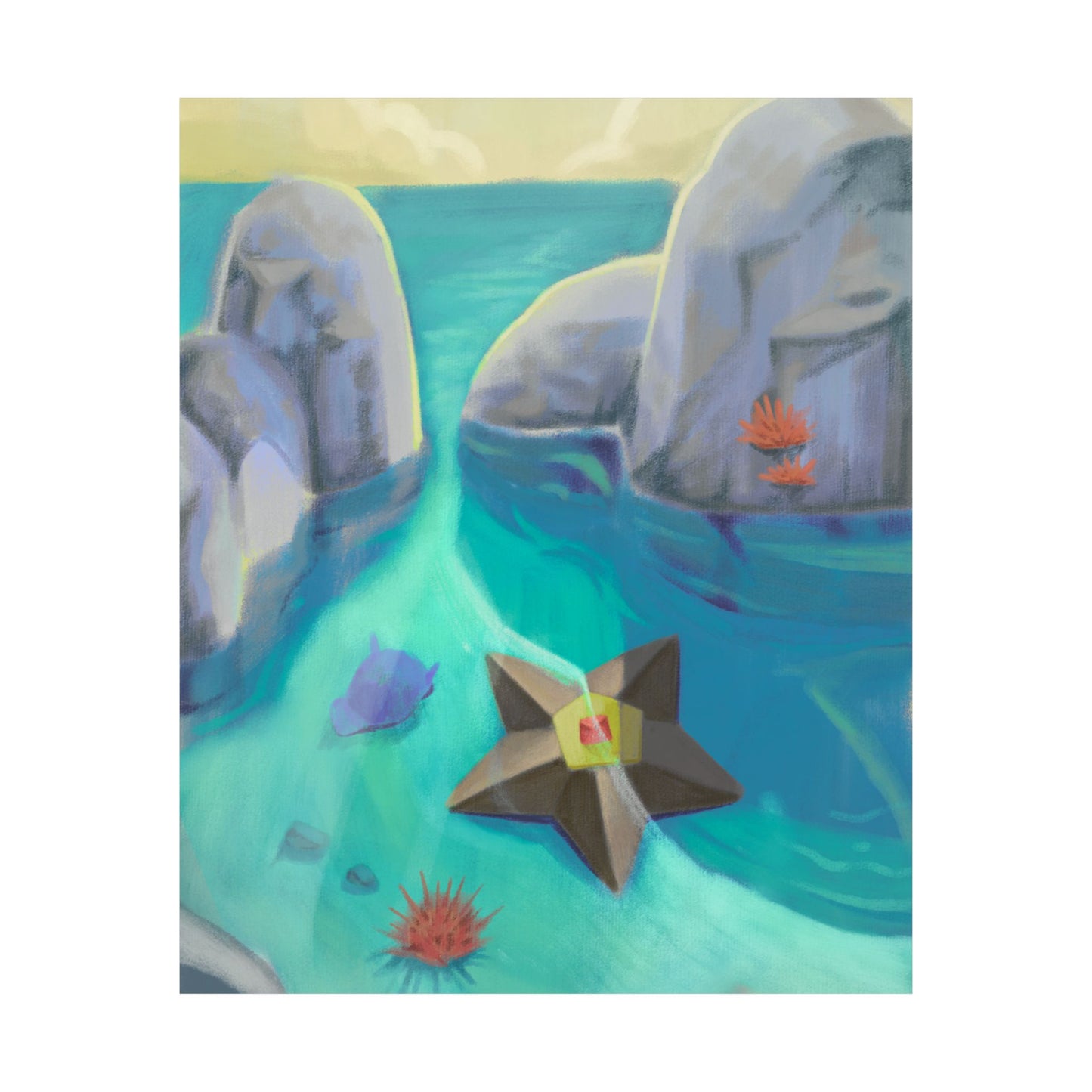 Coastal Starfish Beach Poster