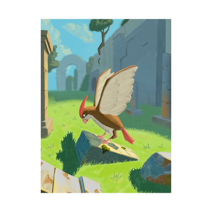 Vintage Fantasy Bird Scene Poster