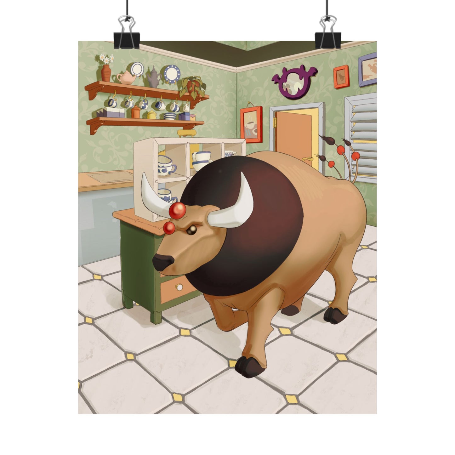 Bull in the Tea Shop Poster