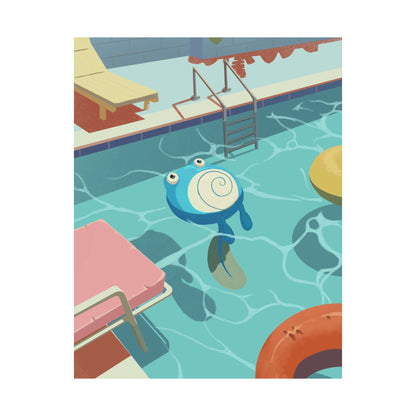 Pool Float Blue Frog Poster