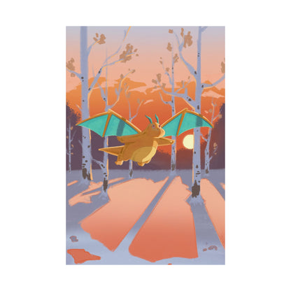 Sunset Forest Scene Poster
