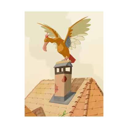 Scarecrow Stork Chimney Poster