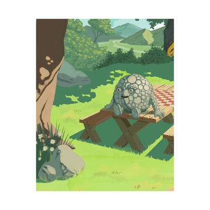 Whimsical Garden Stone Golem Poster