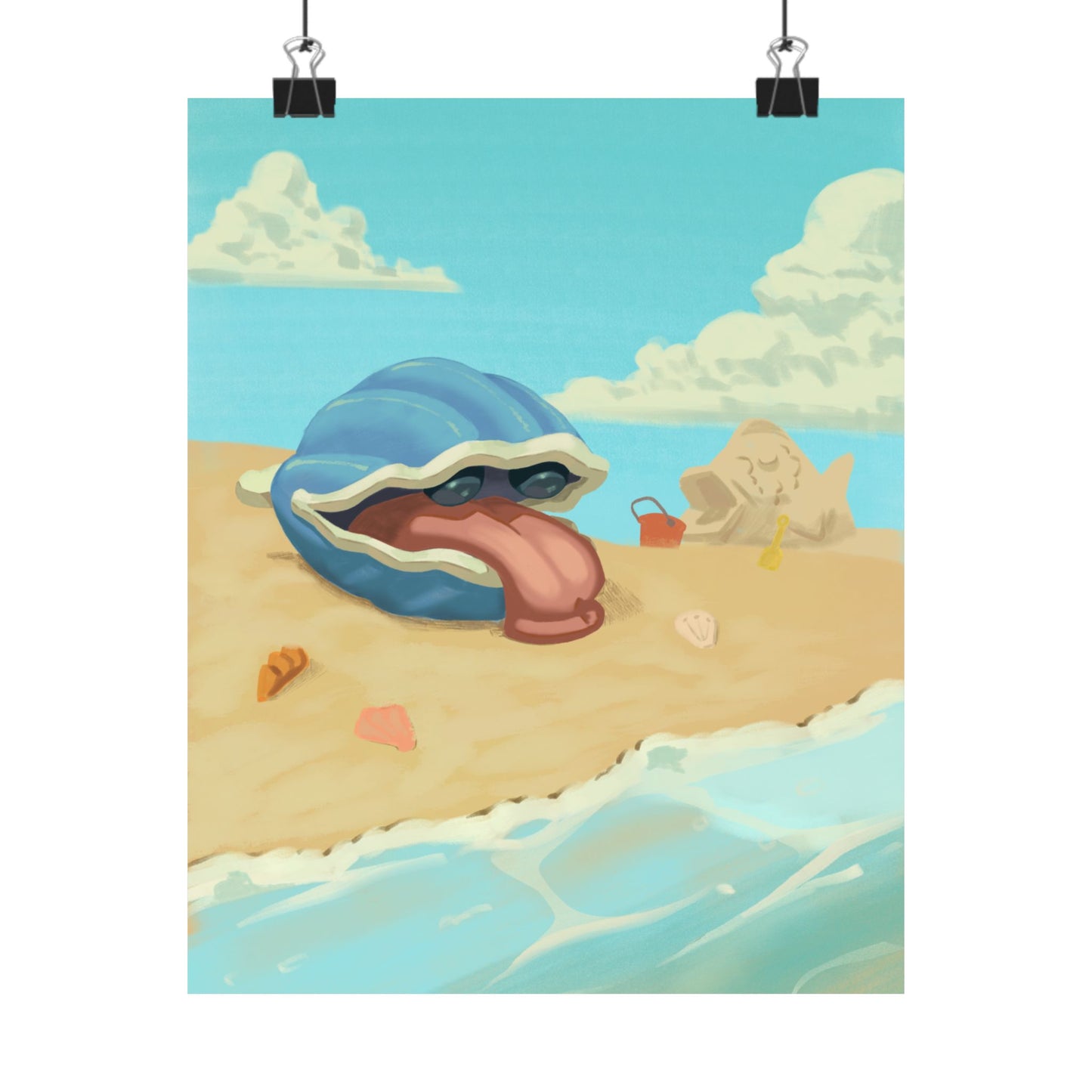 Beach Shell Monster Poster