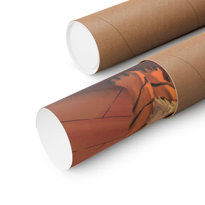 Tiger in Cozy Hearth Matte Poster