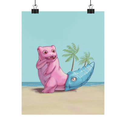 Cute Pink and Blue Poster