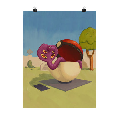 Playful Snake in Museum Poster