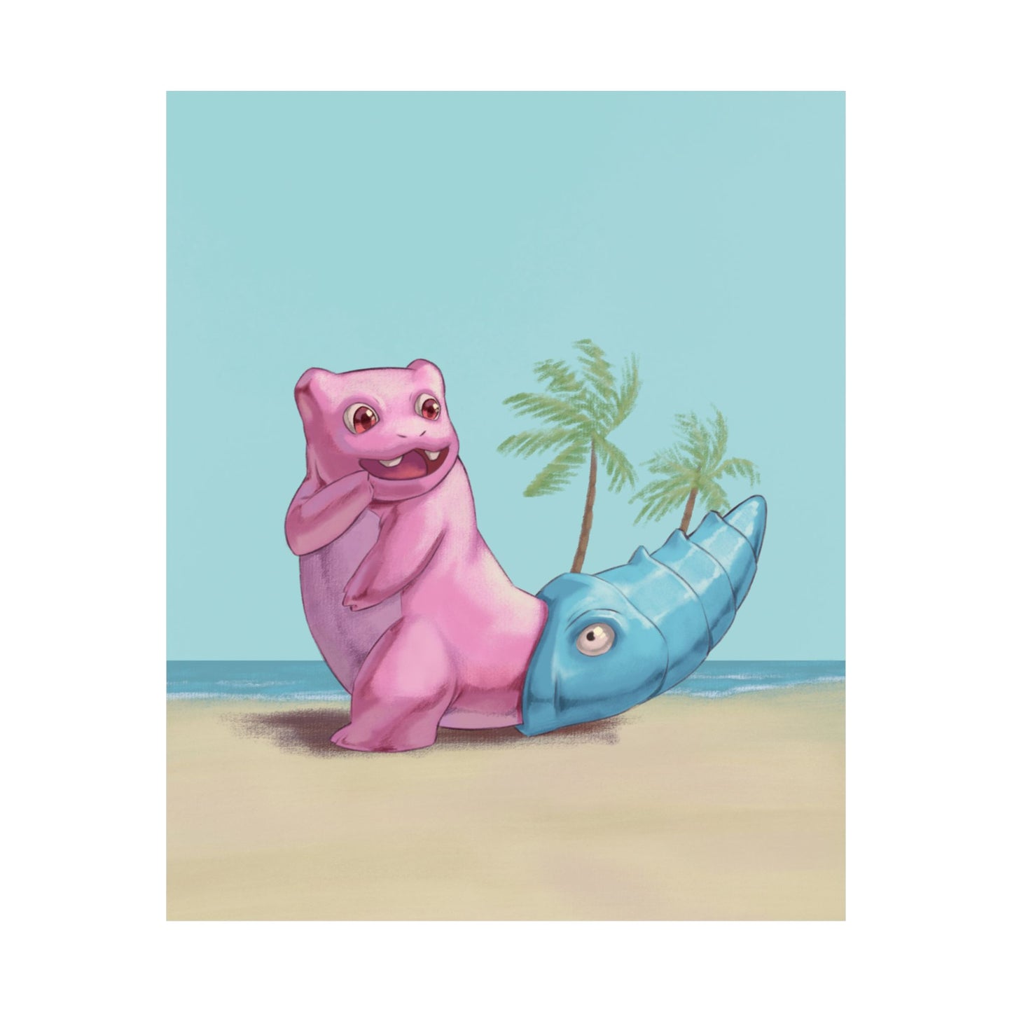Cute Pink and Blue Poster