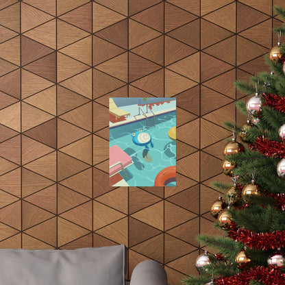 Pool Float Blue Frog Poster
