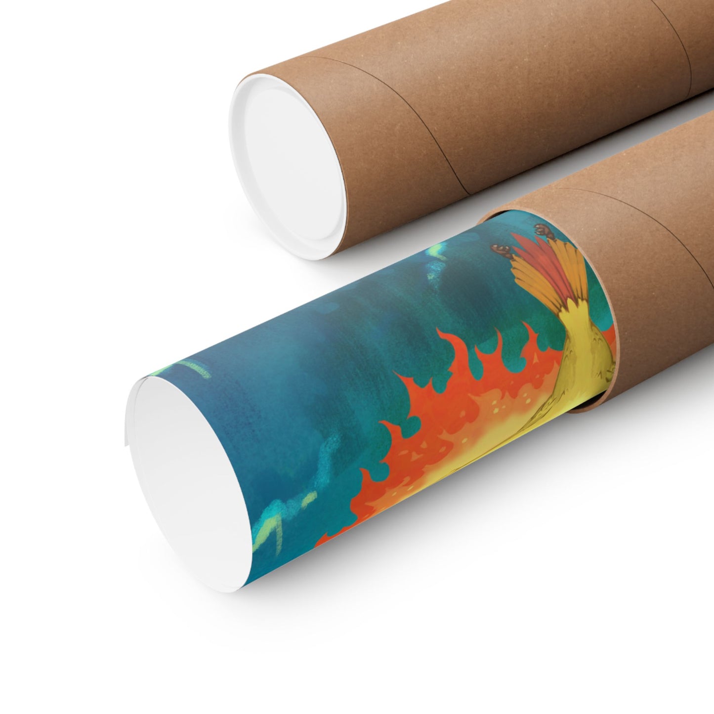 Phoenix Over Ocean Matte Vertical Poster